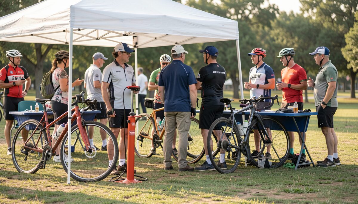 A volunteer waits at the info tent before riders arrive. Rest stops, camp and registration ran on crews like this one.